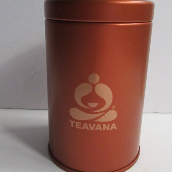 Teavana Tea Storage Tin 4” Airtight Metal Canister with Lid Copper Color EMPTY - Picture 1 of 7